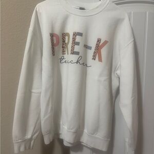 Gildan White Leopard Print Sweatshirt